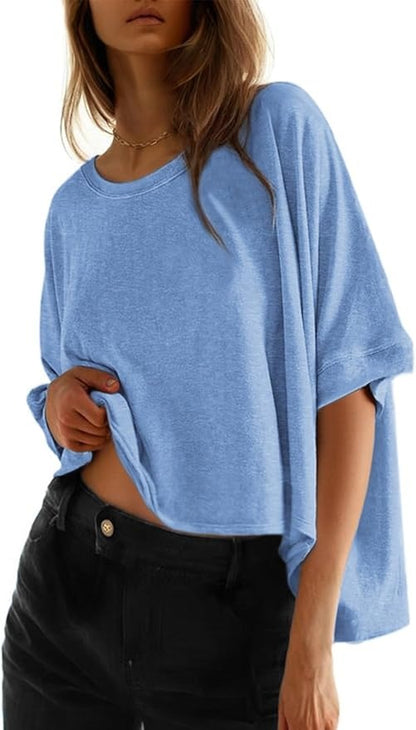 2026 Women's Solid Color Loose Oversized Basic T-Shirt