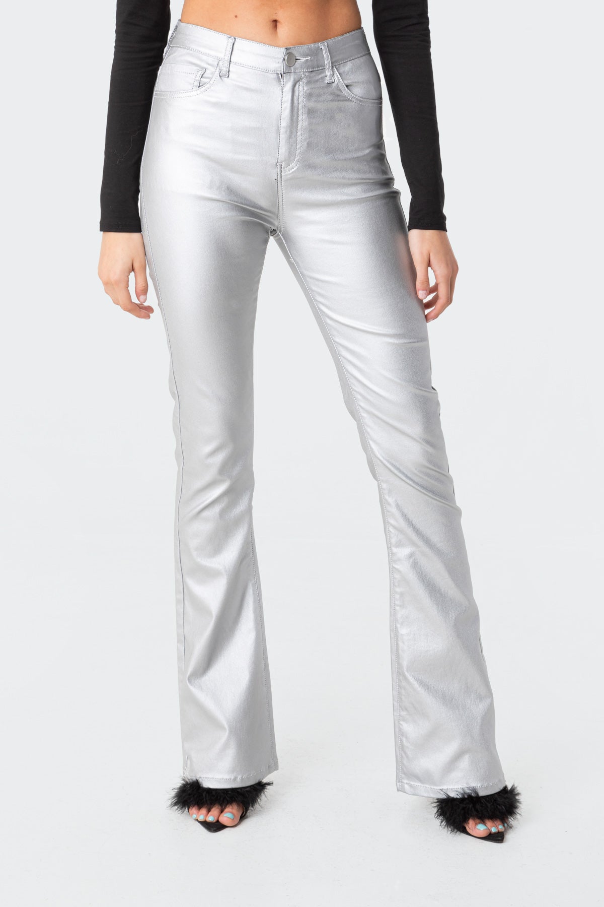 Faux Leather Flare Pants