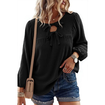 2026 Spring/Summer Women's Casual Solid White Tunic Blouse