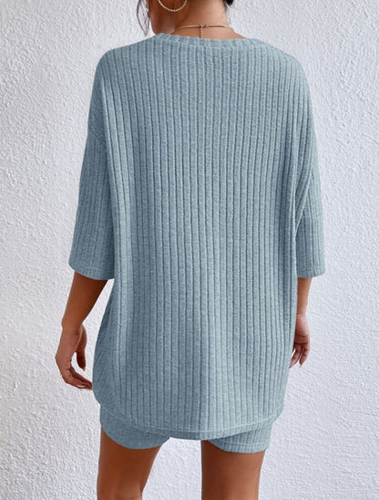 Summer Sale 2023🔥 🔥 Casual Round Collar Loose Shorts Set