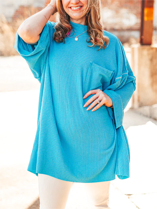 Women's Oversize High Neck Urban Ribbed Top(Buy 2 Free Shipping)