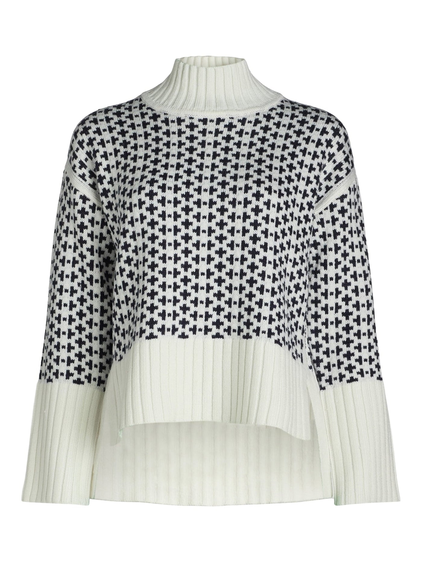 Women's Ribbed Stand Neck Sweater