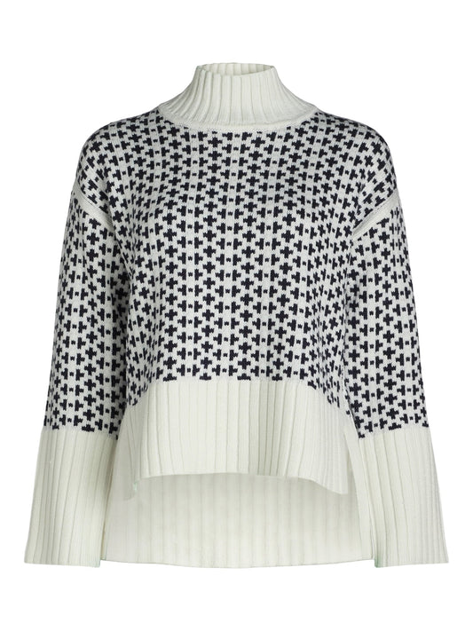 Women's Ribbed Stand Neck Sweater