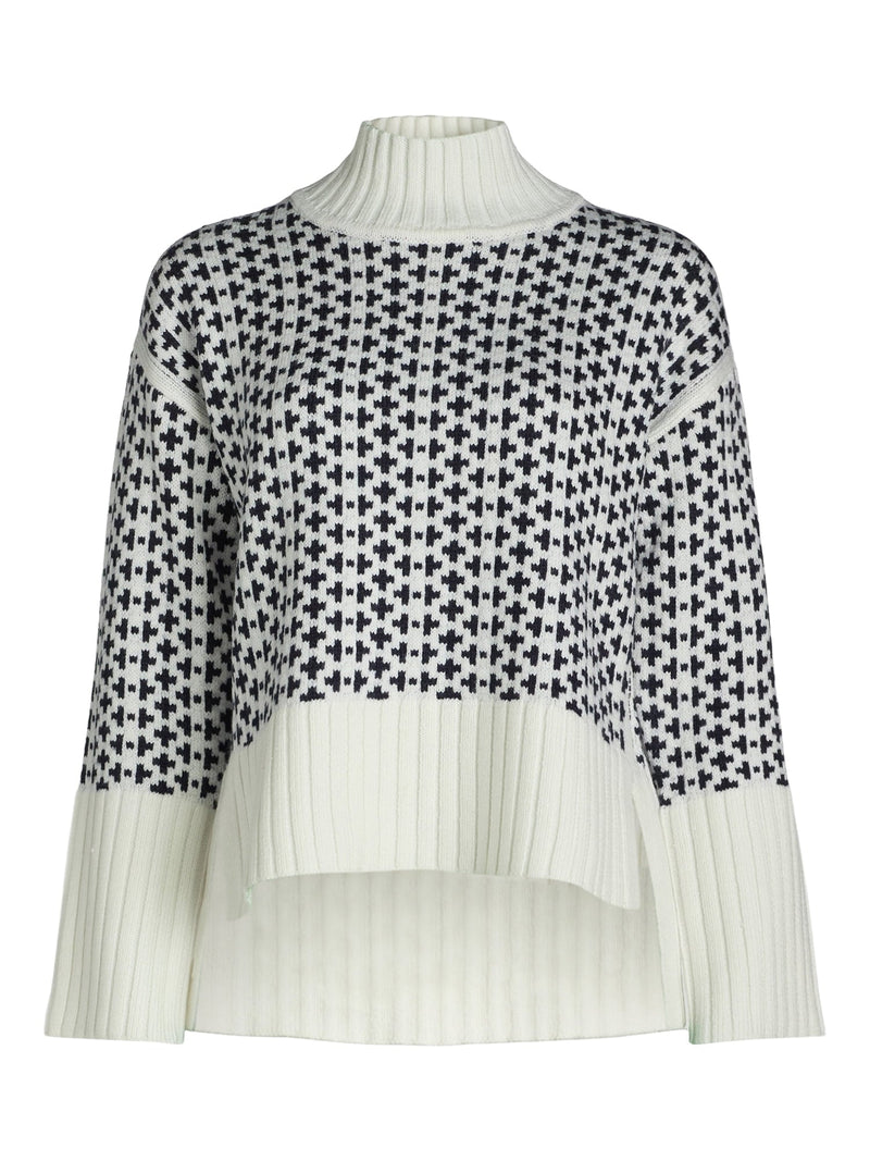 Women's Ribbed Stand Neck Sweater