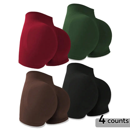 4-Pieces High Waist Tummy Control Butt-Lifting Seamless Shorts