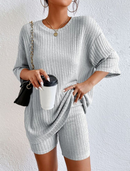 Summer Sale 2023🔥 🔥 Casual Round Collar Loose Shorts Set
