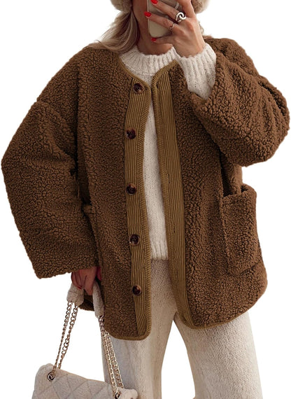 Women's Button Sherpa Jacket