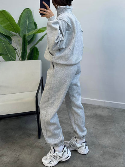 Women's 2 Piece Sets Zipper Outfits Casual Long Sleeve  Sweatsuits Sets