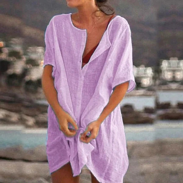 Summer Cotton Loose Short sleeve  Casual Women's  shirt