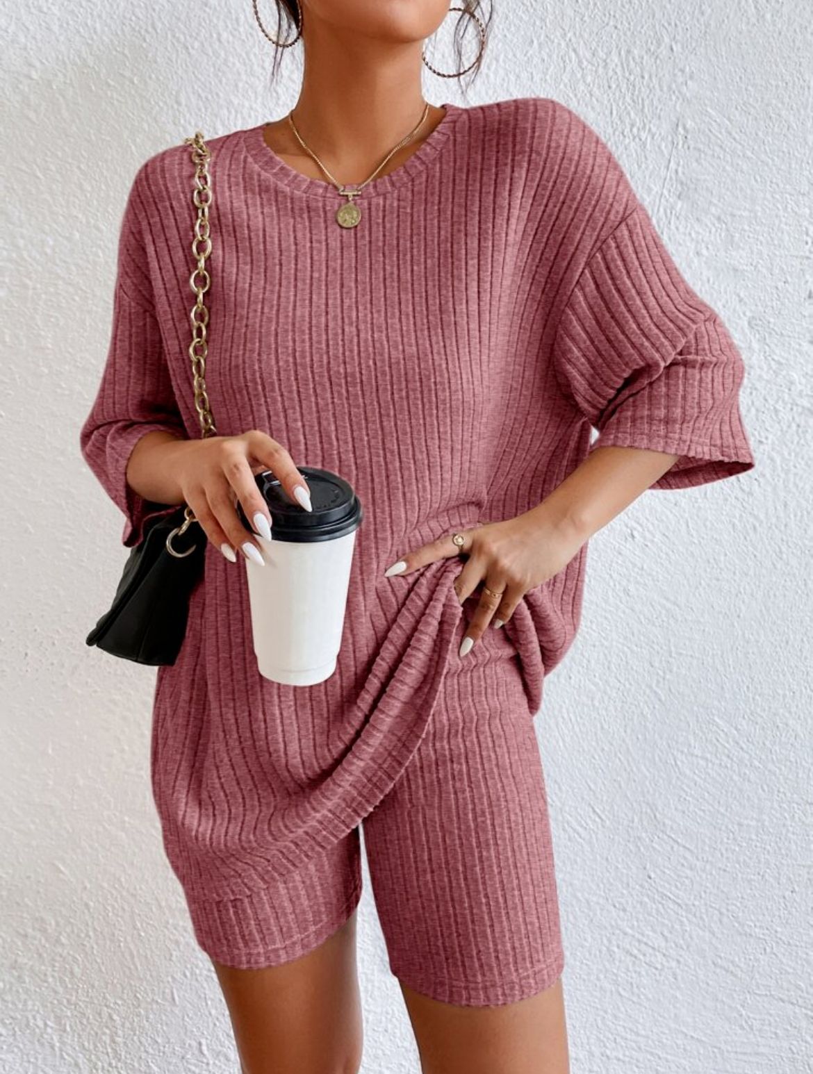 Summer Sale 2023🔥 🔥 Casual Round Collar Loose Shorts Set