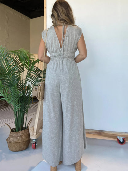 Women's Deep V Hi Lo Hem Jumpsuit (Buy 2 Free Shipping)