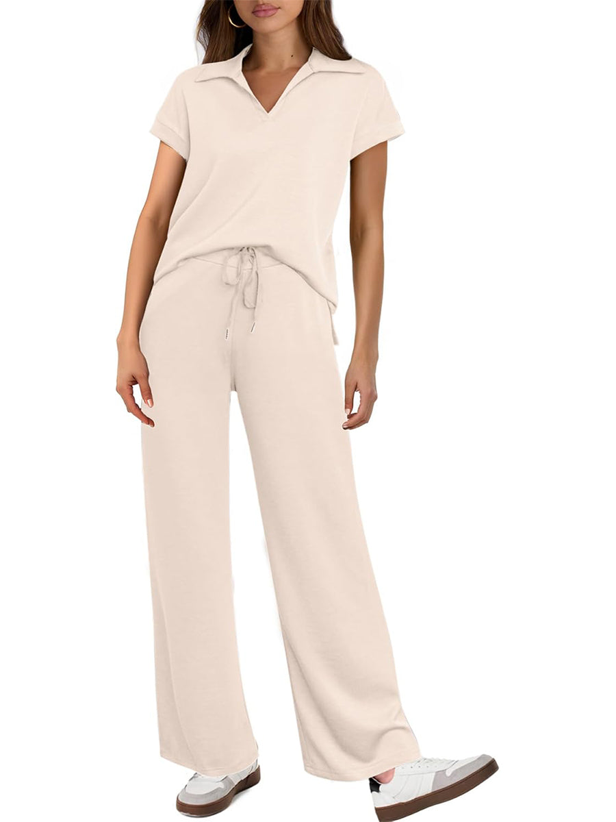 ✨Women's Cap Sleeve Top and Drawsting Pants 2 Piece Lounge Set Tracksuit