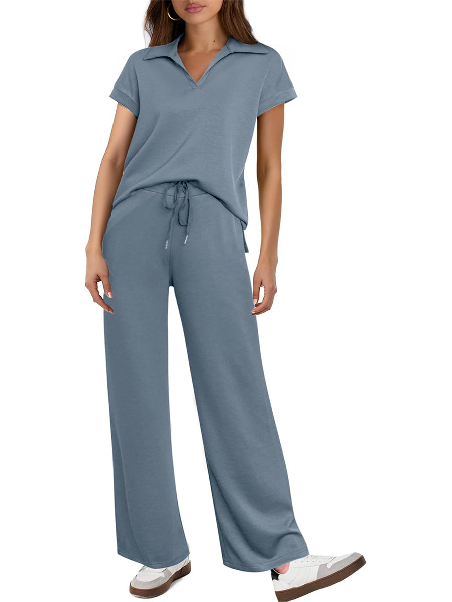 ✨Women's Cap Sleeve Top and Drawsting Pants 2 Piece Lounge Set Tracksuit