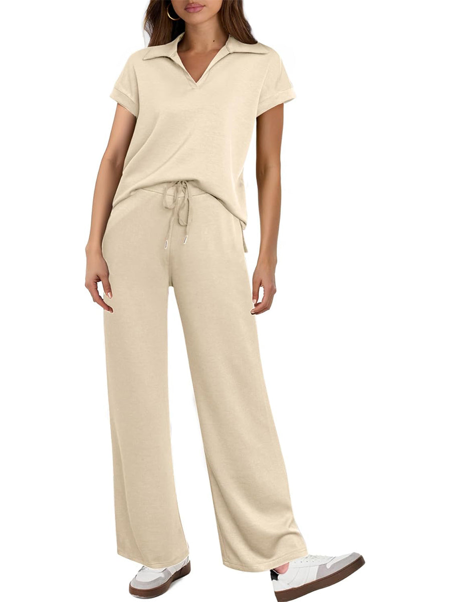 ✨Women's Cap Sleeve Top and Drawsting Pants 2 Piece Lounge Set Tracksuit