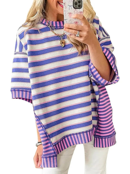 Women's Mixed Stripes Oversized T-shirt