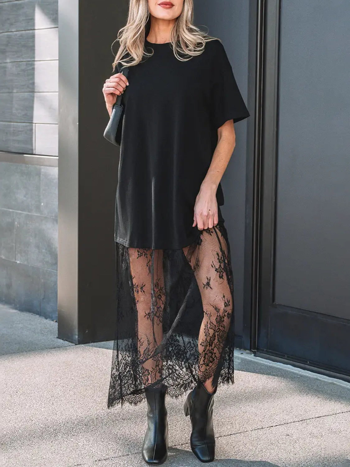 Limited time sale🔥Women's Patchwork Short Sleeve T Shirt Loose Maxi Dress