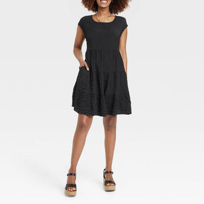 Women's Short Sleeve A-Line Dress