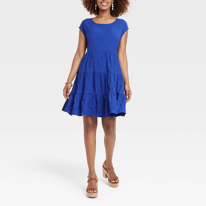 Women's Short Sleeve A-Line Dress