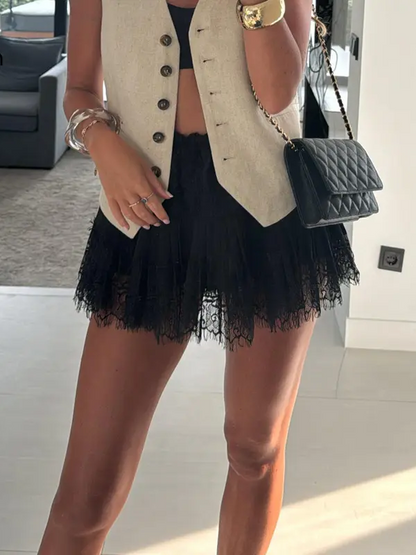 Limited time sale🔥Women's Low Waist Lace Mini Pleated Skirts