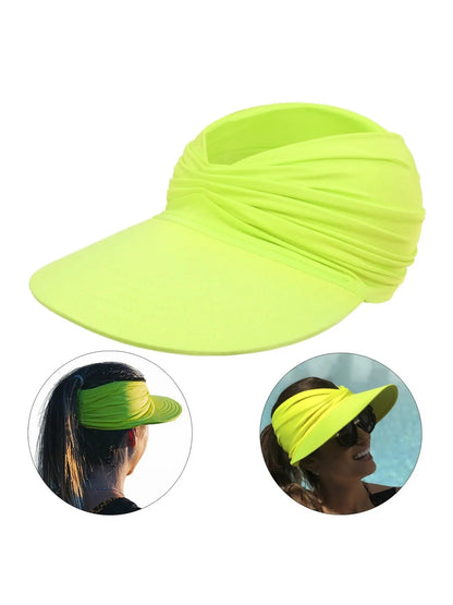 Women's Sun Protection Wide Brim Visor Hat Casual Outdoor Beach Sun Hat