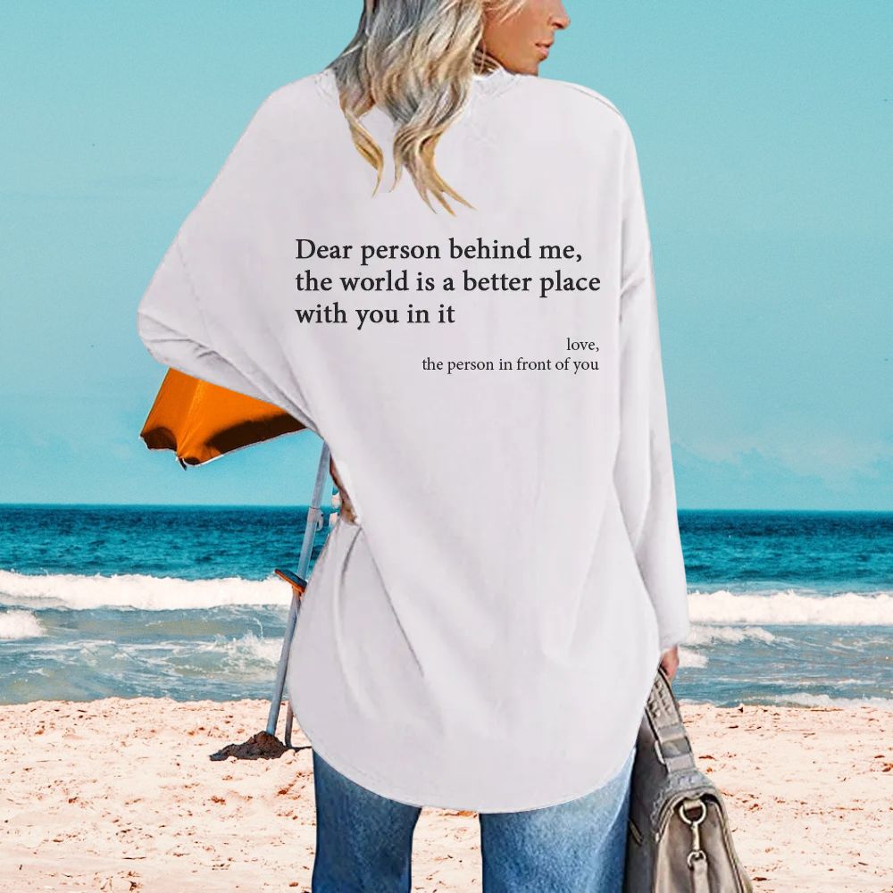 'DEAR PERSON BEHIND ME' V-NECK TOP