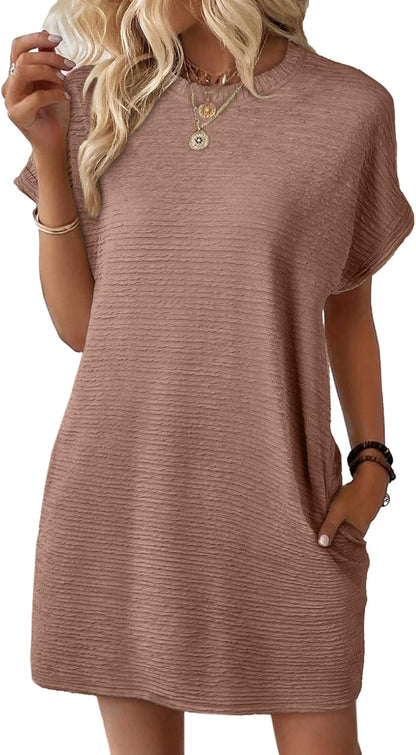 Limited time sale🔥Women's Lightweight Summer Short Sleeve Dress with Pockets