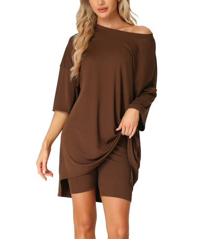 Women's Oversized Lounge Sets T-Shirt with Biker Bodycon Shorts (Buy 2 Free Shipping)