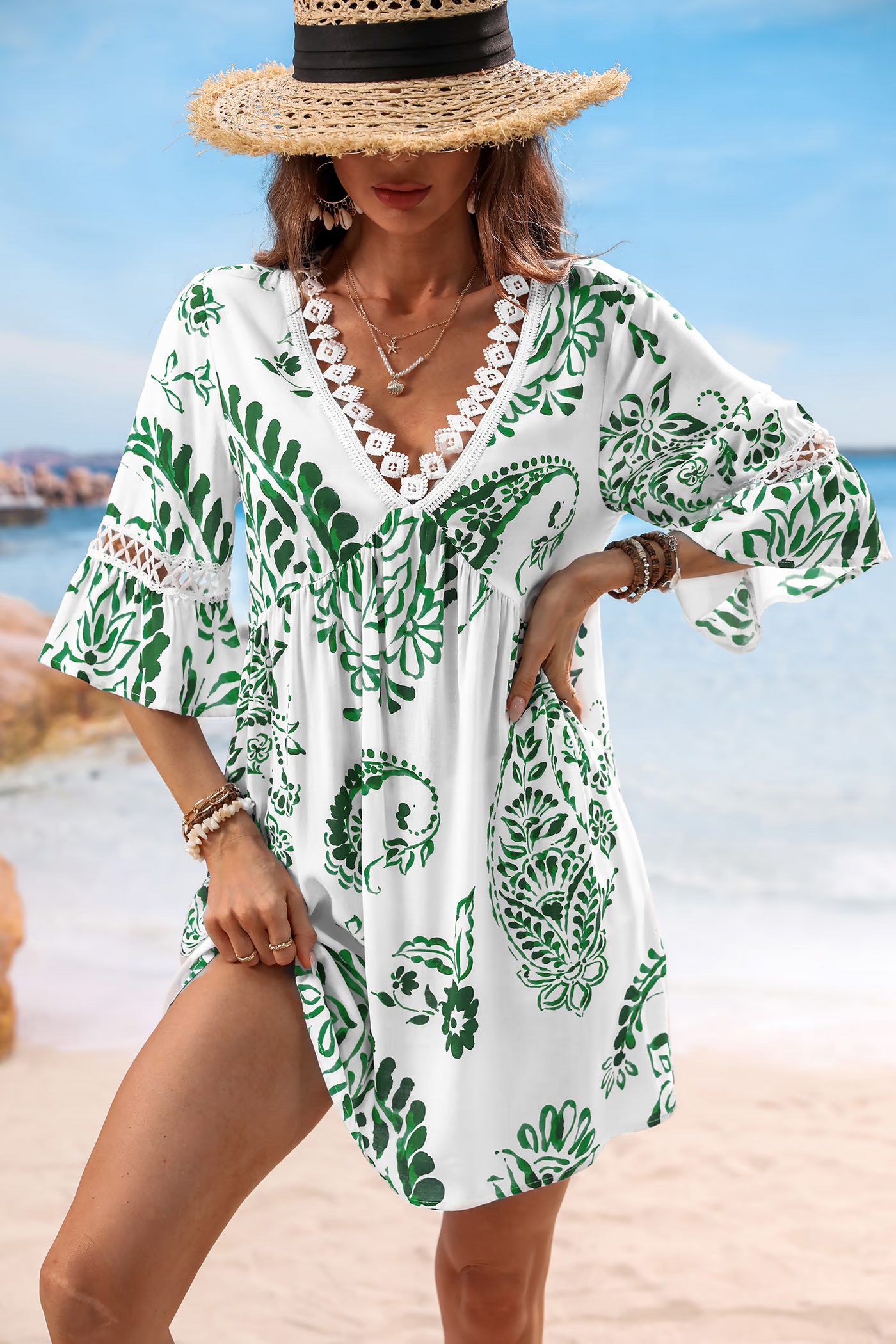 ✨2025 New Floral Print Lace Dress