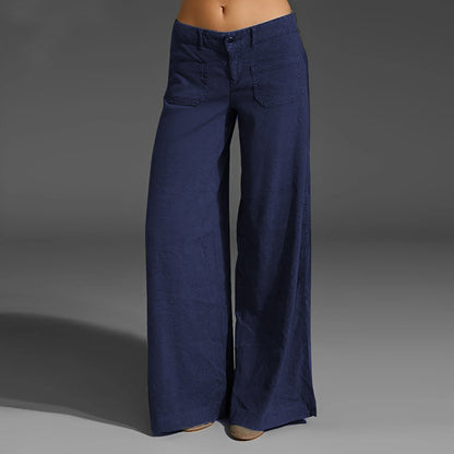 Dual Pocket Front Wide Leg Jeans