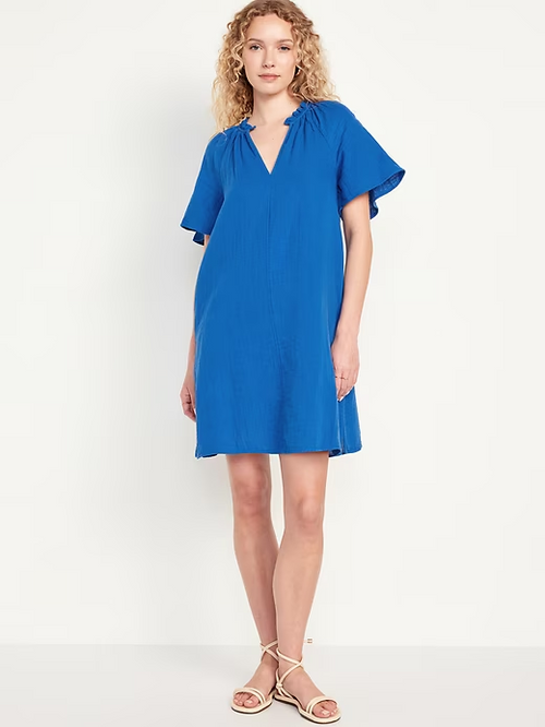 2024 NEW-Crinkle Gauze Mini Swing Dress(BUY 2 FREE SHIPPING)