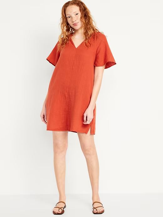 2024 NEW-Crinkle Gauze Mini Swing Dress(BUY 2 FREE SHIPPING)