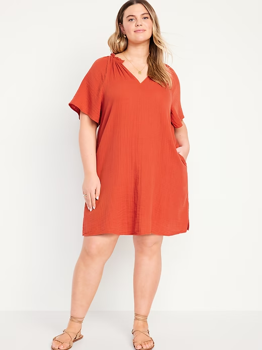 2024 NEW-Crinkle Gauze Mini Swing Dress(BUY 2 FREE SHIPPING)