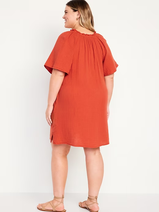 2024 NEW-Crinkle Gauze Mini Swing Dress(BUY 2 FREE SHIPPING)