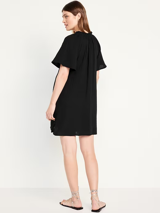 2024 NEW-Crinkle Gauze Mini Swing Dress(BUY 2 FREE SHIPPING)