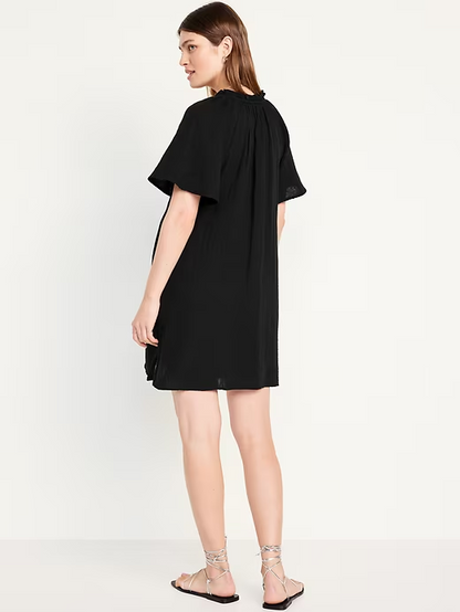 2024 NEW-Crinkle Gauze Mini Swing Dress(BUY 2 FREE SHIPPING)
