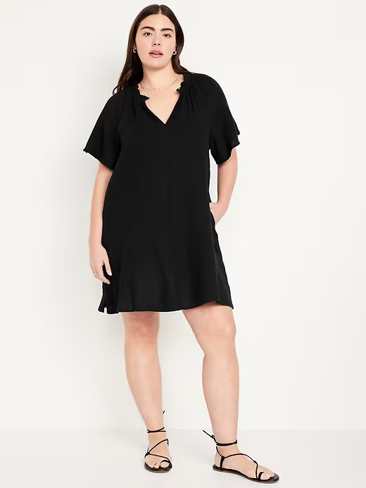 2024 NEW-Crinkle Gauze Mini Swing Dress(BUY 2 FREE SHIPPING)