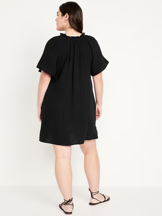 2024 NEW-Crinkle Gauze Mini Swing Dress(BUY 2 FREE SHIPPING)