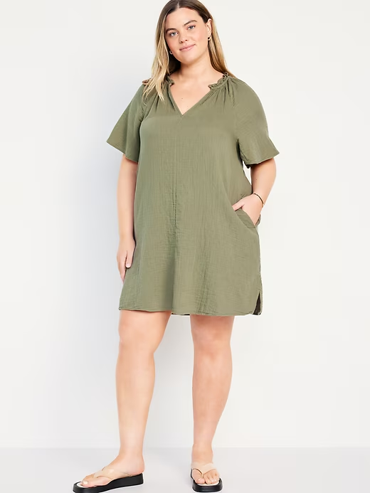 2024 NEW-Crinkle Gauze Mini Swing Dress(BUY 2 FREE SHIPPING)