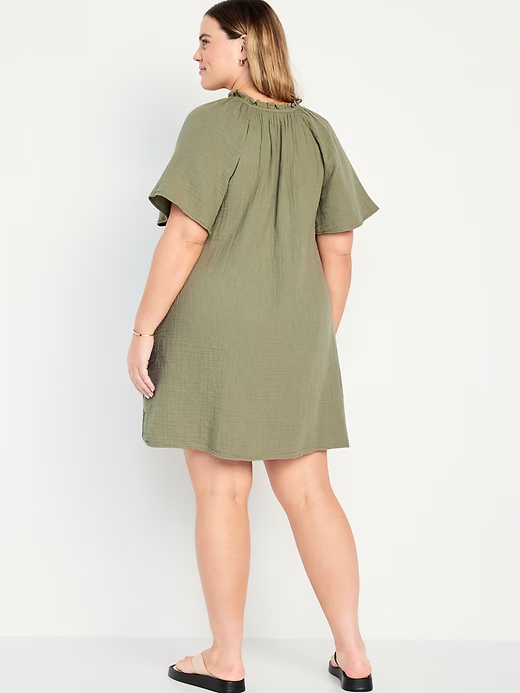 2024 NEW-Crinkle Gauze Mini Swing Dress(BUY 2 FREE SHIPPING)