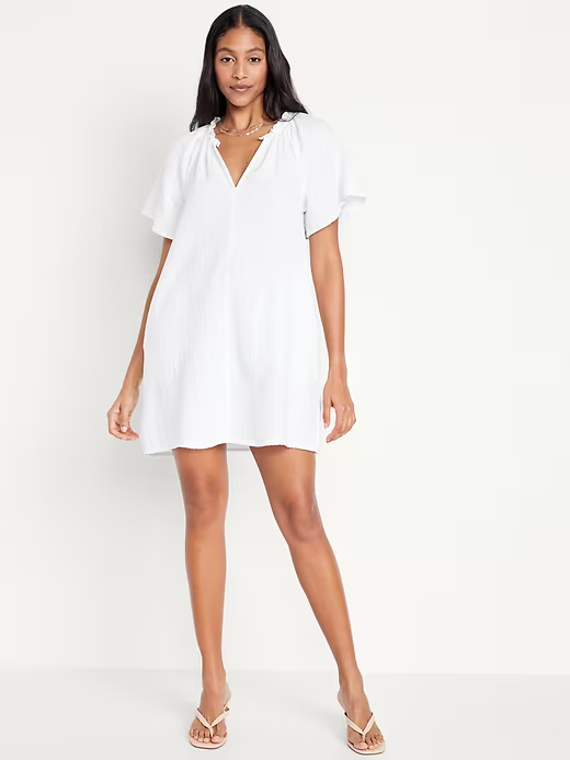 2024 NEW-Crinkle Gauze Mini Swing Dress(BUY 2 FREE SHIPPING)