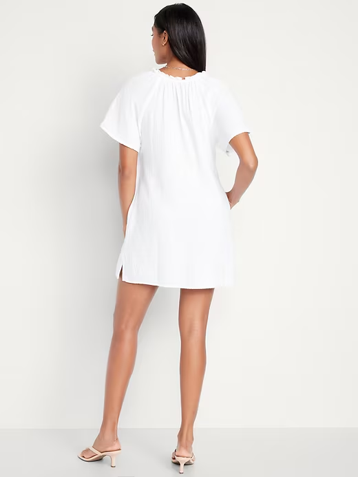 2024 NEW-Crinkle Gauze Mini Swing Dress(BUY 2 FREE SHIPPING)