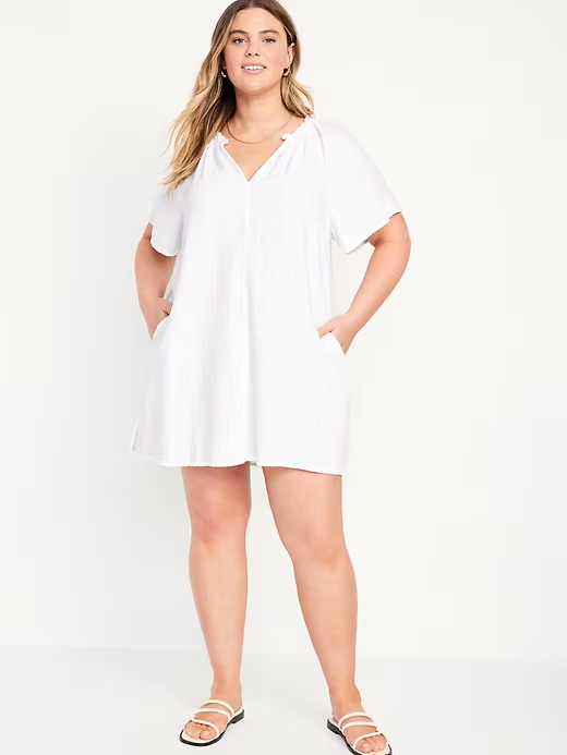 2024 NEW-Crinkle Gauze Mini Swing Dress(BUY 2 FREE SHIPPING)