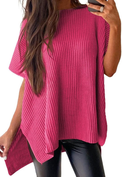 Limited time sale🔥Women's Lightweight Knit Batwing Short Sleeve Sweater