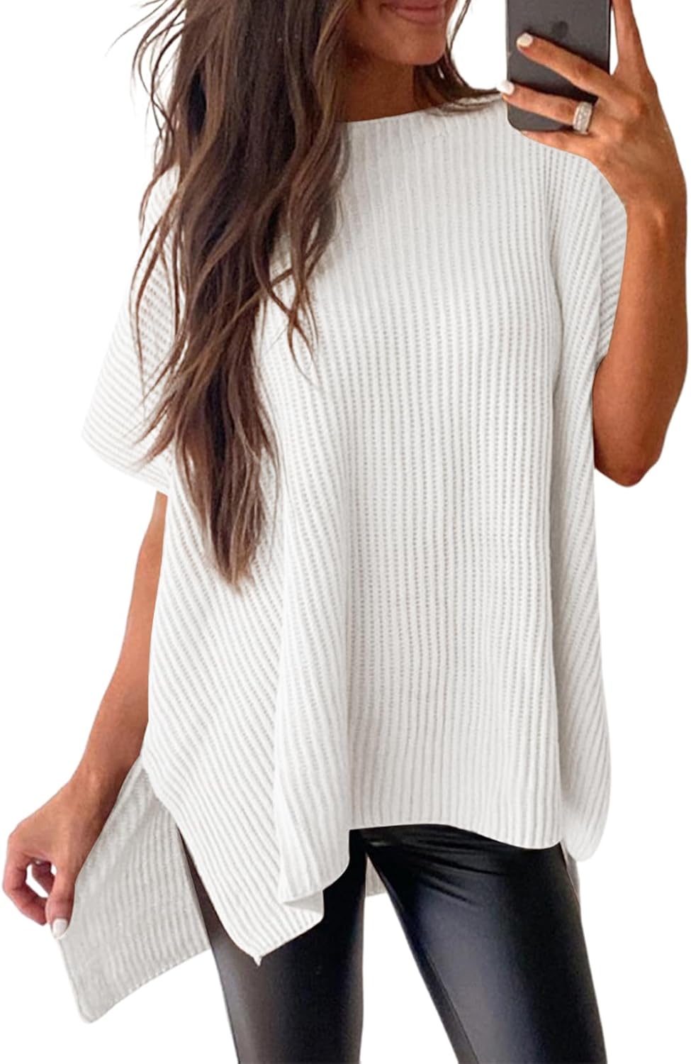 Limited time sale🔥Women's Lightweight Knit Batwing Short Sleeve Sweater
