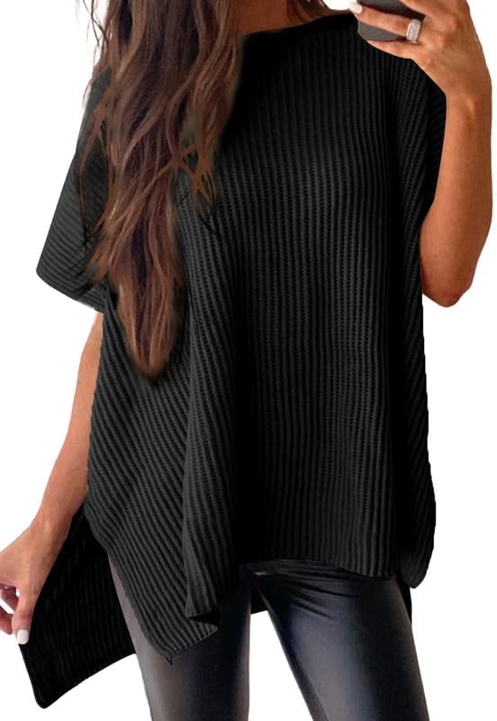 Limited time sale🔥Women's Lightweight Knit Batwing Short Sleeve Sweater