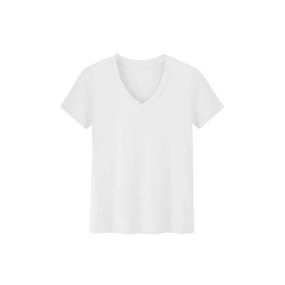 Women's Casual V Neck Side Slit T-Shirt Summer Loose Basic Tops