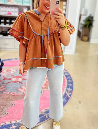 Ballon Sleeve Top(Buy 2 Free Shipping)