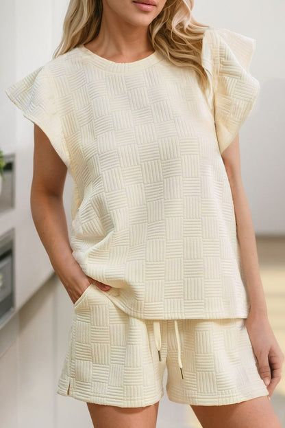 2024 New Women's Solid Textured Drawstring Shorts Set(Buy 2 Free Shipping)