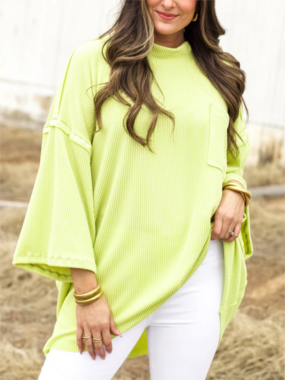 Women's Oversize High Neck Urban Ribbed Top(Buy 2 Free Shipping)