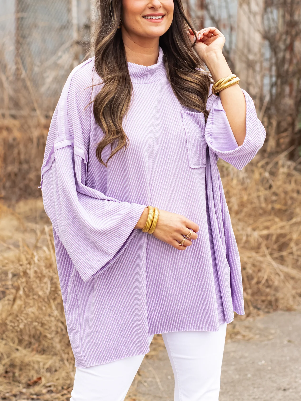 Women's Oversize High Neck Urban Ribbed Top(Buy 2 Free Shipping)
